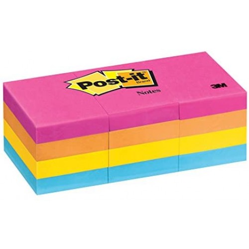 Post-it® Notes Neon Colors 655-5PK. 3 x 5 in (76 mm x 127 mm), 100 sheets/pad, 5 pads/pack