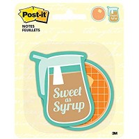 Post-it® Die Cut Notes BC-2030-WAFSRP. 2.6 x 2.6 in (65.7 mm x 65.7mm), Waffle & Syrup Shapes, 2 Pads/pack