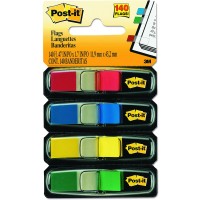 Post-it® Flags 683-4. 1/2 x 1.7 in (11.9 mm x 43.2 mm), Classic colors, 35 flags/color, 4 colors/pack.