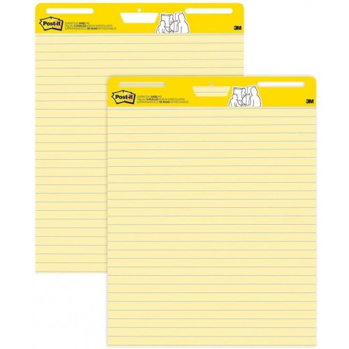 Post-it® Super Sticky Easel Pad 561. 25 x 30 in. Yellow Paper with Lines, 30 Sheets/Pad, 2 Pads/Pack