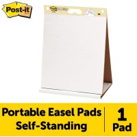 Post-it® Super Sticky Tabletop Easel Pad with Dry Erase Surface 563 DE. 20 x 23 in (50.4 x 58.4cm), White Paper and Surface, 20 Sheets/Pad. 6 Pads/Pack