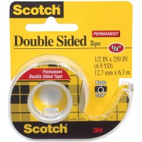 Scotch® Double Side Tape in Dispenser 136. 1/2 x 250 in (12mm x 6.35m). 1 roll/dispenser