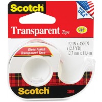 Scotch® Transparent Tape in Dispenser 144. 1/2 x 450 in (12mm x 11.43m). 1 roll/dispenser