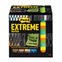 Post-it® Extreme Notes Assorted Colors EXT33M-12-UKSP. 3 x 3 in (76 mm x 76mm). 70 sheets/pad, 12 pads/pack