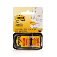 Post-it® Flags “Sign Here” 680-9. 1 x 1.7 in (25.4 mm x 43.2 mm) 50 flags/pack