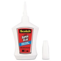 Scotch® Super Glue Liquid in Precision Applicator AD124. For general purpose,  0.14 oz (4gr.), 1 bottle/pack