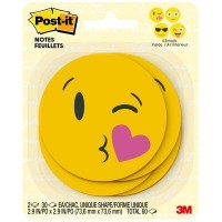 Post-it® Printed Notes Emoji designs BC-2030-EMOJI2, 3 x 3 in (76 mm x 76 mm), 4 alternating faces, 30 sheets/pad, 2 pads/Pack