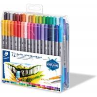 Double-end fibre-tip pens Set 72 col