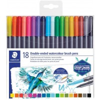 Marsgraphic 2 tips brush pen Set=18 col