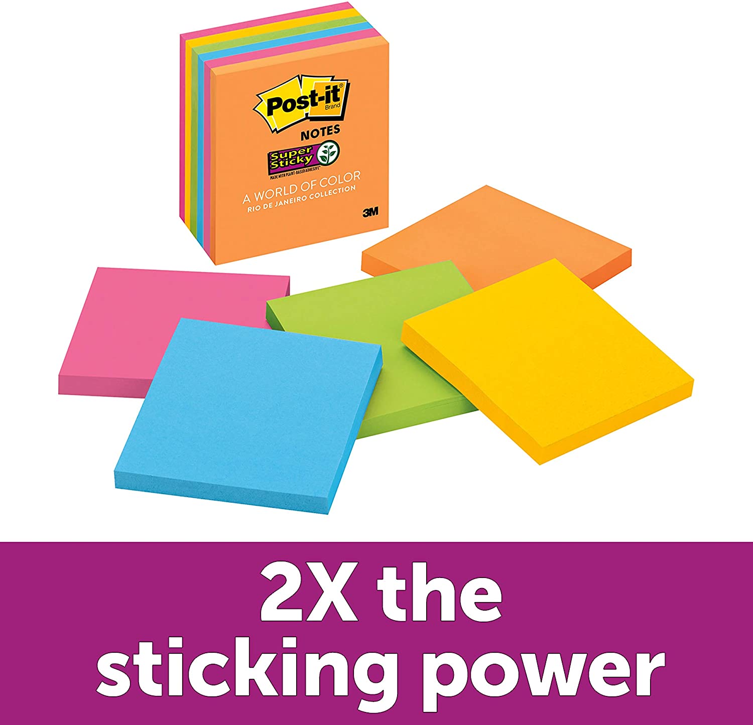 Lined Super Sticky Notes 4 Pads/Pack Rio de Janeiro Collection 4 x 6