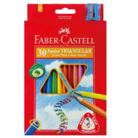 Faber Castell – JUNIOR TRIANGULAR COLOR PENCIL, SET OF 30 PCS.