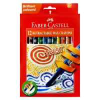 Faber Castell – RETRACTABLE WAX CRAYONS, SET OF 12 PCS.