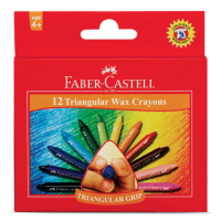 Faber Castell – TRIANGULAR WAX CRAYONS, SET OF 12 PCS.
