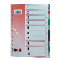 UNIQUE – A4 (1-10) Color Divider / without Numbers