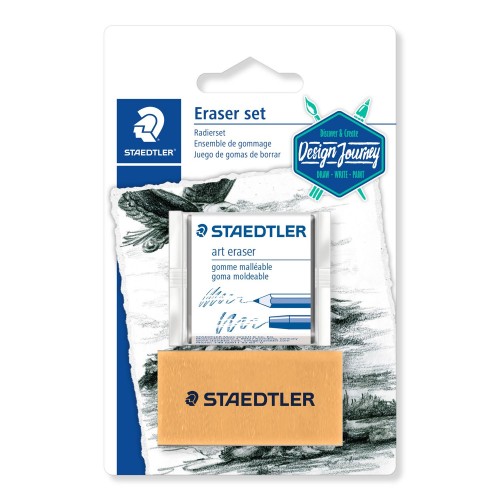 Kneadable Eraser+Gum Eraser Bls 2 pc