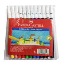 FABER CASTELL – FIBRE TIP COLOR PENS – 12 Colors