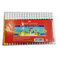 FABER CASTELL – FIBRE TIP COLOR PENS – 20 Colors