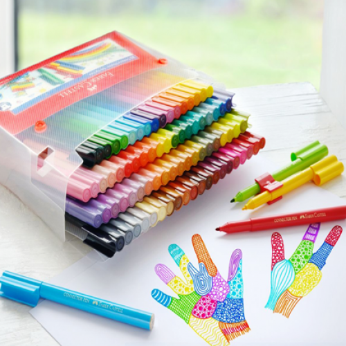 FABER CASTELL – 25 Felt Tip Connector Sketch Pens Colour Sketch Draw Art  Craft