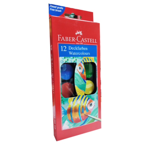 FABER CASTELL - WATER COLOR CAKES - 12 Colors