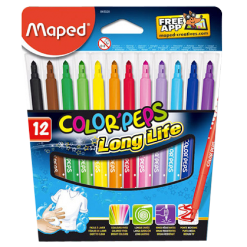 LAPIZ COLOR MAPED COLOR'PEPS MAXI ESTUCHE 12 UDS