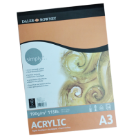 DALER ROWNEY – ACRYLIC PAPER PAD – A3 (16 Sheets) – 190gsm LINEN TEXTURE