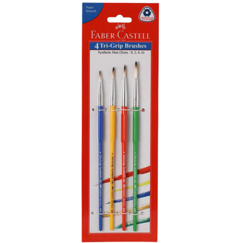 FABERCASTEEL - TRI GRIP - SYNTHETIC HAIR BRUSHES (4 Pcs / PKT)