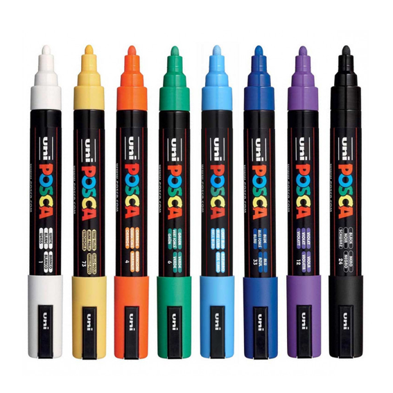 UNI POSCA - PC 5M - 8 Colors - Image 2