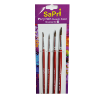 SAPRI – PONY HAIR, ROUND BRUSHES –  (4 Pcs / PKT)