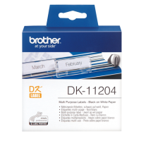 BROTHER –  MULTI PURPOSE LABELS – BLACK ON WHITE (DK 11204)