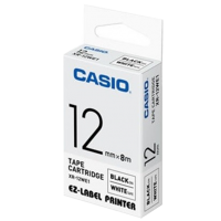 CASIO – TAPE CARTRIDGE (12mm) – BLACK ON WHITE (XR 12WE1)
