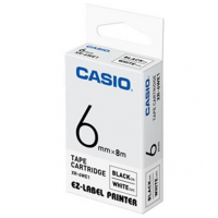 CASIO – TAPE CARTRIDGE (6mm) – BLACK ON WHITE (XR 6WE1)