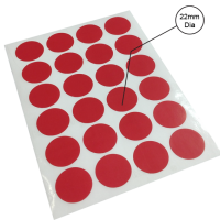 SADAF – COLOR LABEL STICKER – RED (22mm R)