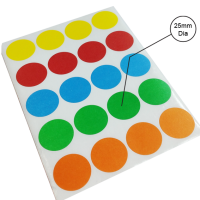 TANEX – COLOR LABEL STICKER – MIX COLORS (25mm)