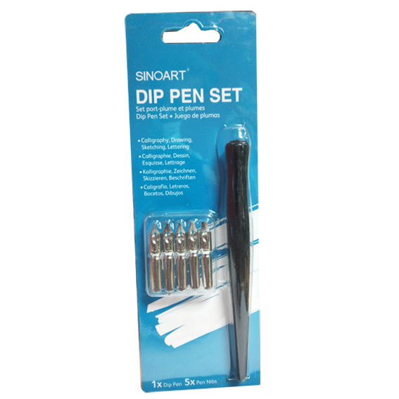 SINOART 1 X DIP PEN WITH 5 NIBS SET IDEAL FOR CALLIGRAPHY,DRAWING