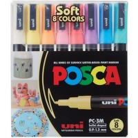 UNI POSCA – PC 3M – SOFT COLORS (8 Colors)