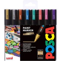 UNI POSCA – PC 5M – METALLIC COLOURS (8 Colours)