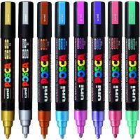 UNI POSCA – PC 5M – METALLIC COLOURS (8 Colours)